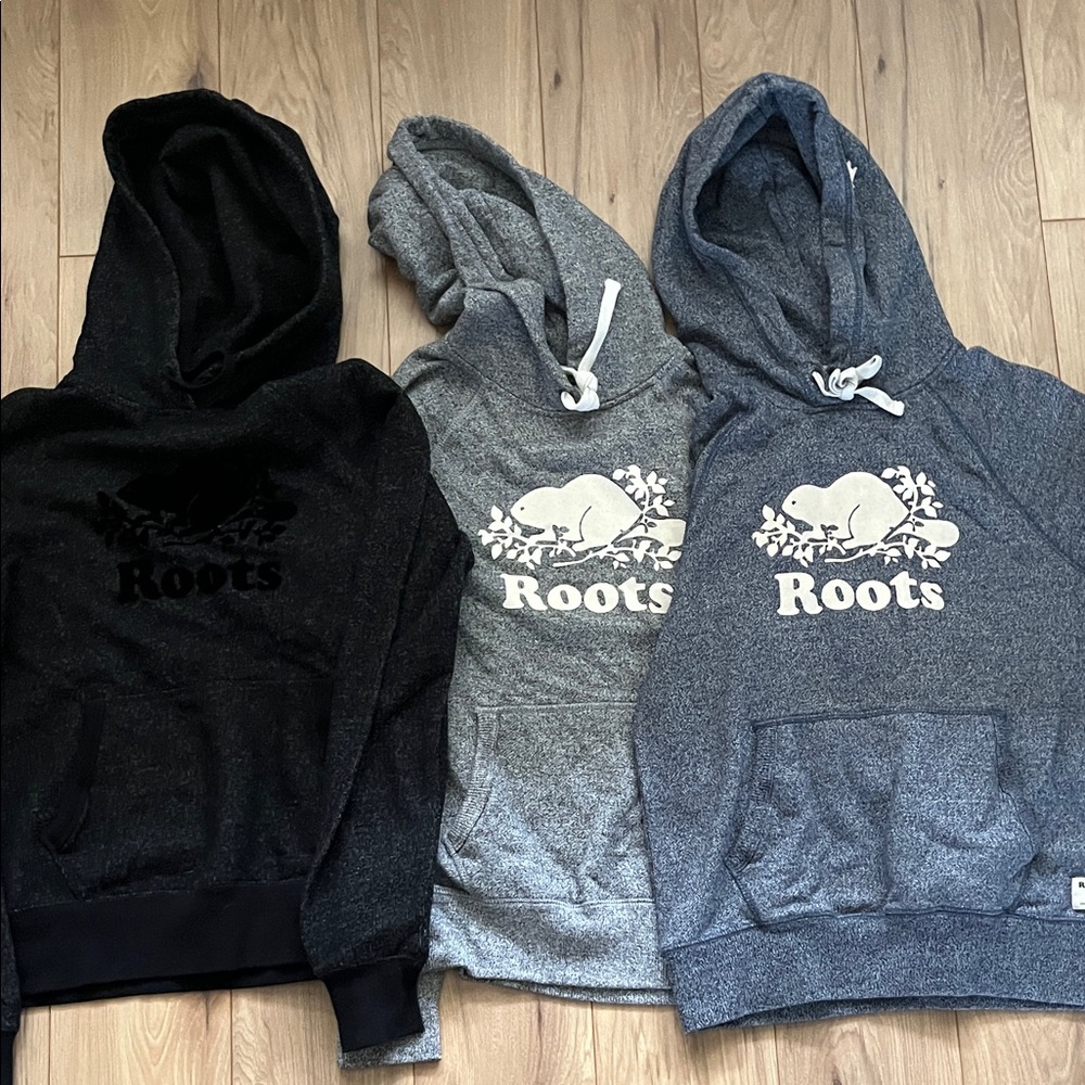 Roots Hoodies in Black Gray and Blue